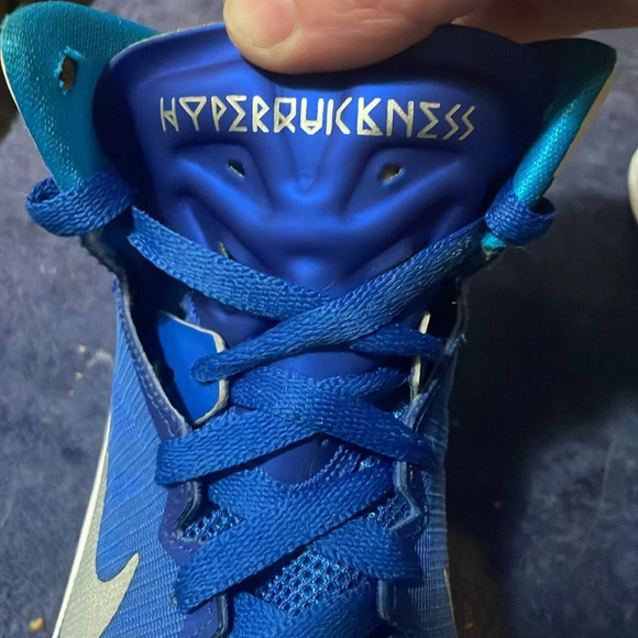 women’s Nike hyperquickness size 8 blue white sneakers athletic shoes hi top - Picture 3 of 9